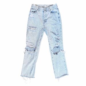 PacSun High Rise Straight Distressed Light Wash Blue Jeans Size 26 (2-4)